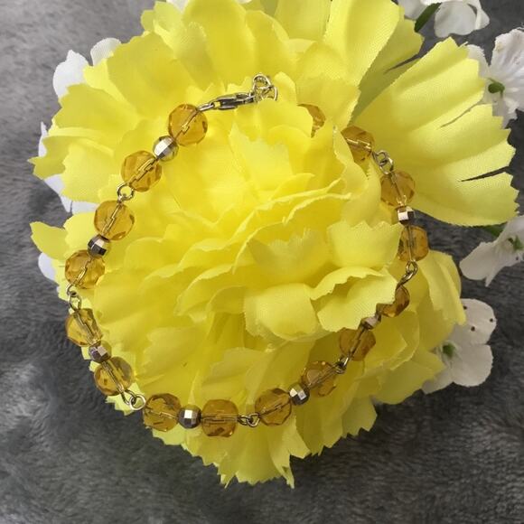 Sterling Silver Yellow Crystals Bracelet - Picture 2 of 6